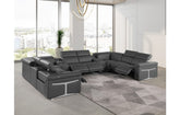 1126 DivanItalia Dark Gray 10-Piece Sectional with 4 Power Recliners and Power HeadrestsModel:  1126-DK_GREY-10PC-4PWR-U-SECTIONAL-GROUP